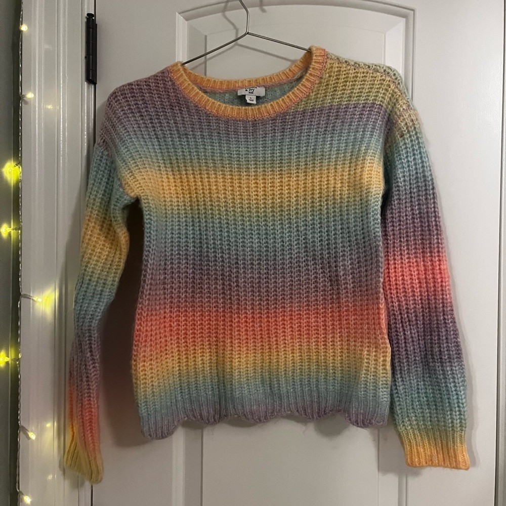 Multicolor Gradient Girls Sweater